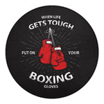 Put On Your Boxing Gloves Print Round Blanket