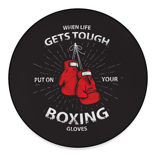 Put On Your Boxing Gloves Print Round Floor Mat
