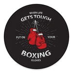 Put On Your Boxing Gloves Print Round Floor Mat