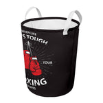 Put On Your Boxing Gloves Print Round Laundry Basket