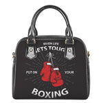Put On Your Boxing Gloves Print Shoulder Handbag