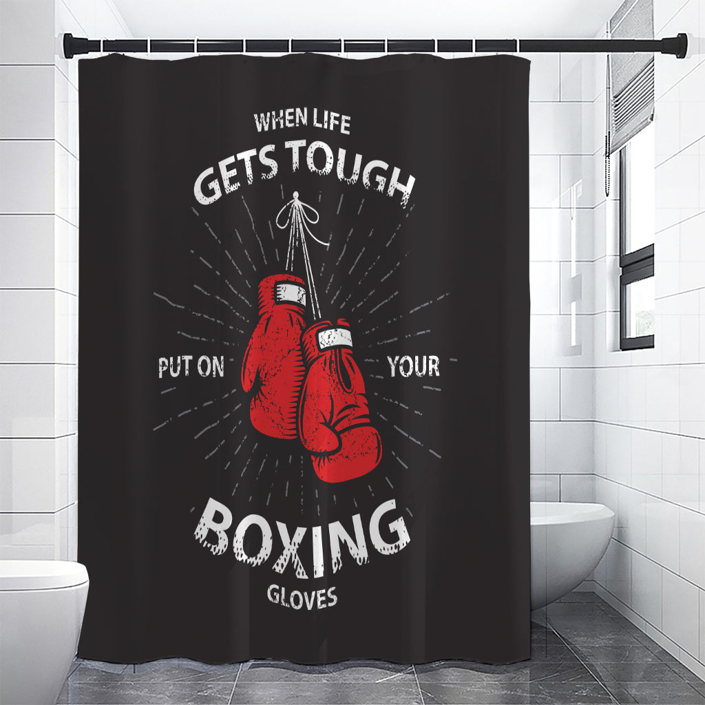 Put On Your Boxing Gloves Print Shower Curtain