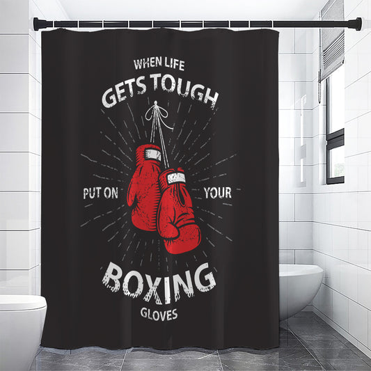 Put On Your Boxing Gloves Print Shower Curtain