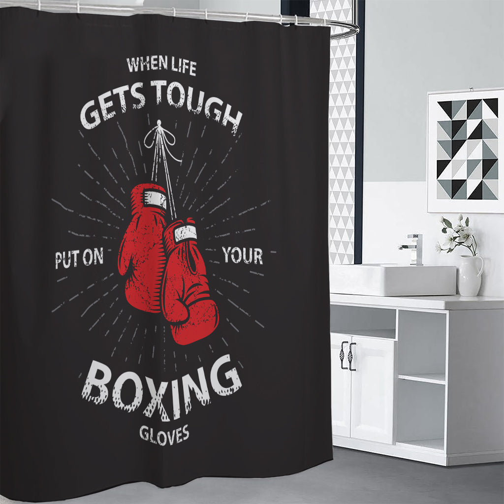 Put On Your Boxing Gloves Print Shower Curtain