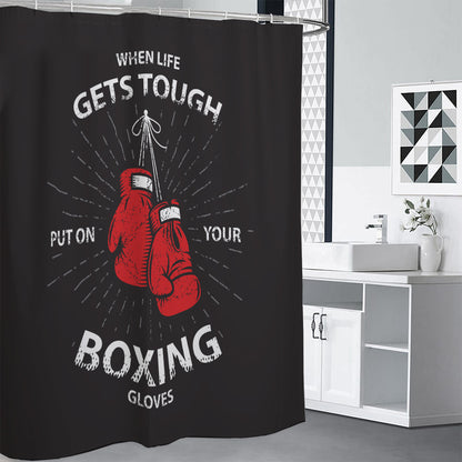 Put On Your Boxing Gloves Print Shower Curtain