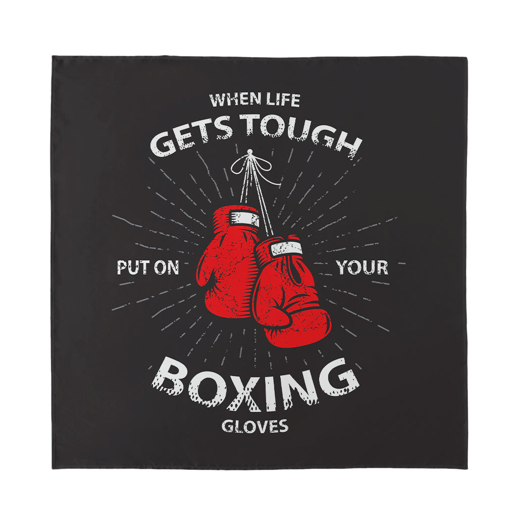 Put On Your Boxing Gloves Print Silk Bandana
