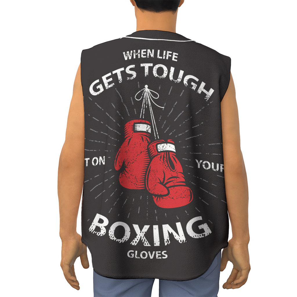 Put On Your Boxing Gloves Print Sleeveless Baseball Jersey