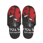 Put On Your Boxing Gloves Print Slippers