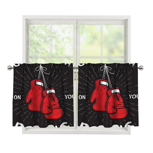 Put On Your Boxing Gloves Print Tier Curtains