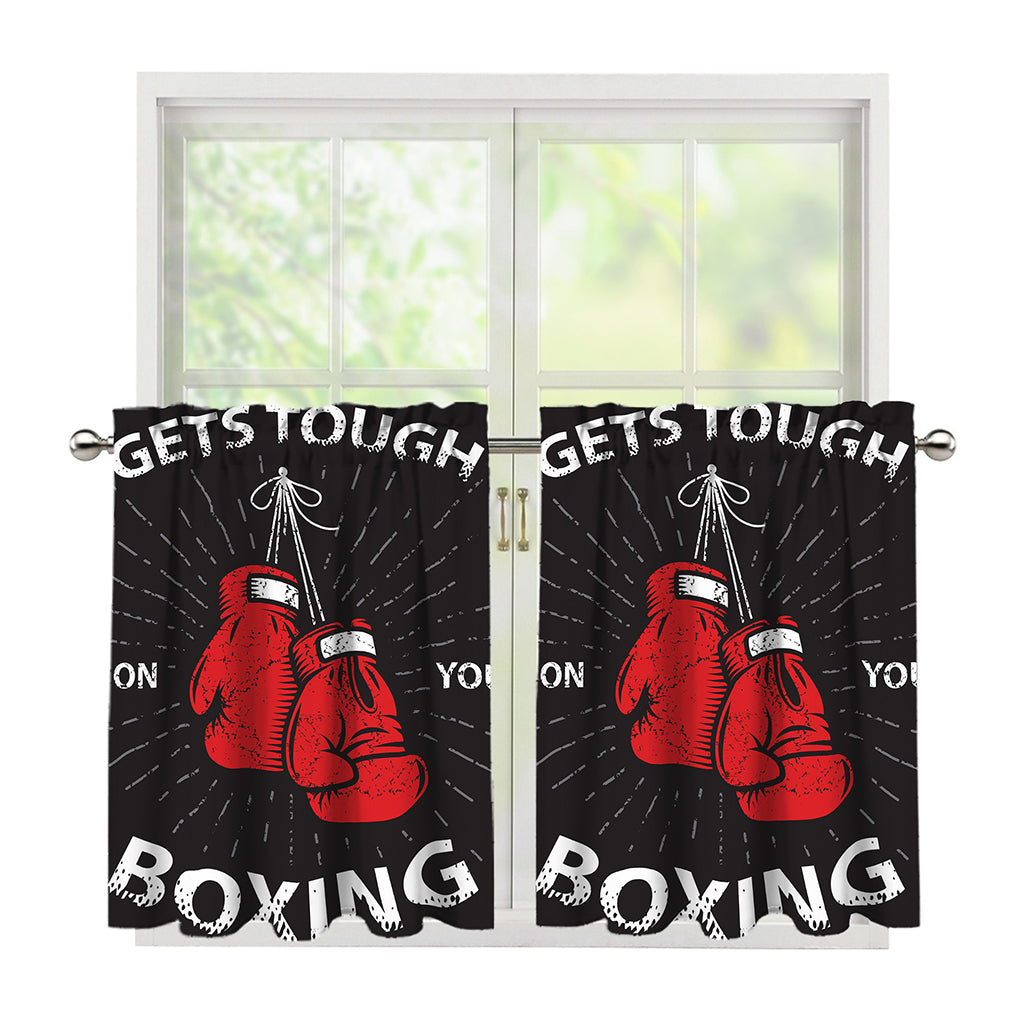 Put On Your Boxing Gloves Print Tier Curtains