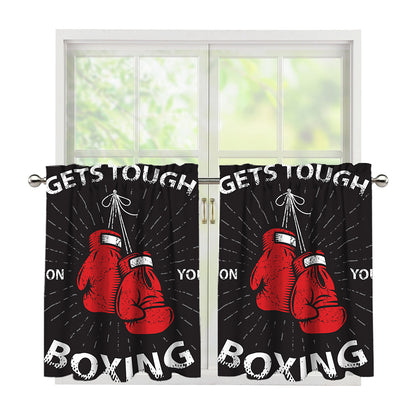 Put On Your Boxing Gloves Print Tier Curtains
