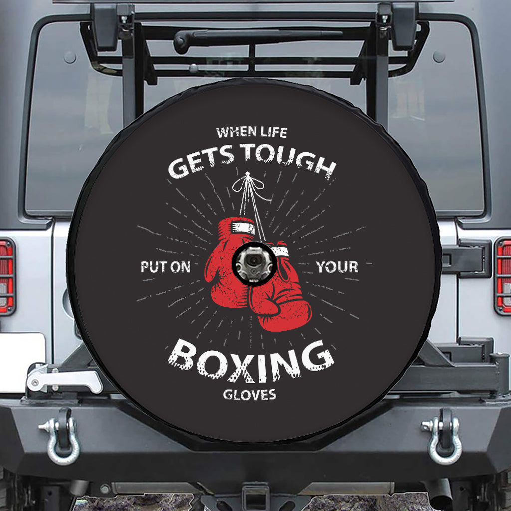 Put On Your Boxing Gloves Print Tire Cover With Camera Hole