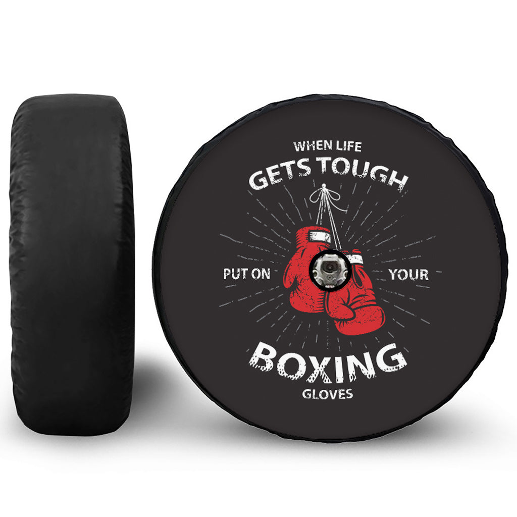 Put On Your Boxing Gloves Print Tire Cover With Camera Hole