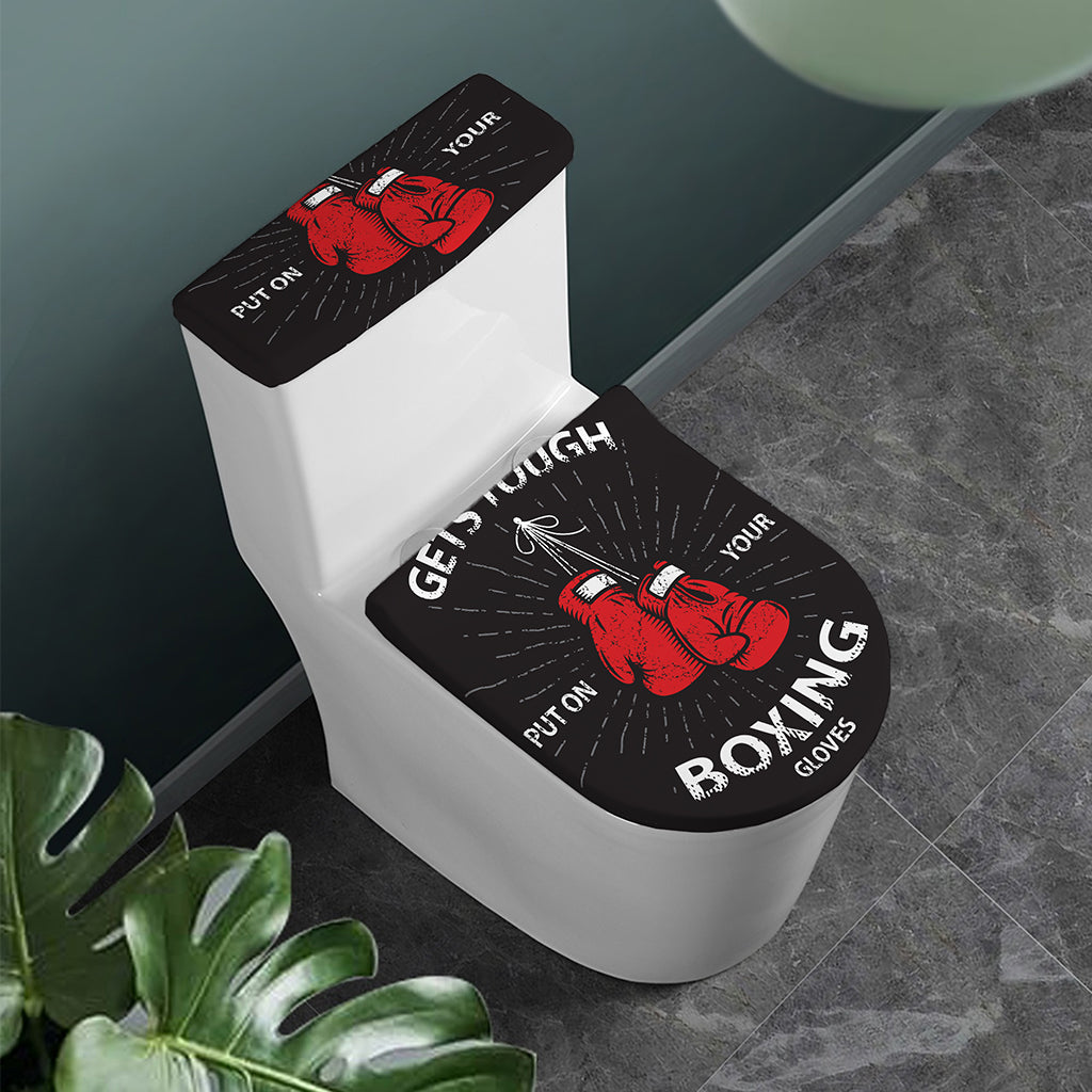 Put On Your Boxing Gloves Print Toilet Lid And Tank Cover Set