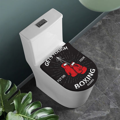 Put On Your Boxing Gloves Print Toilet Lid Cover