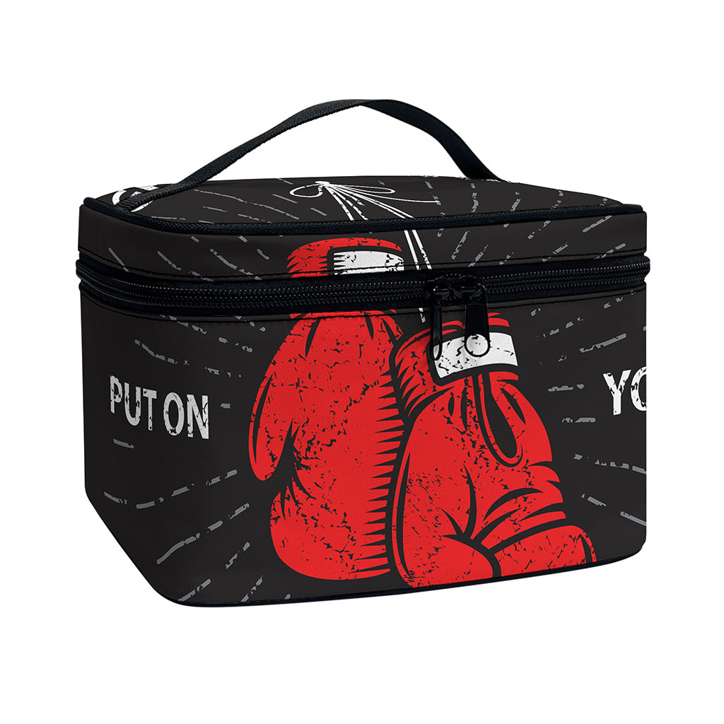 Put On Your Boxing Gloves Print Travel Makeup Bag