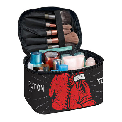 Put On Your Boxing Gloves Print Travel Makeup Bag