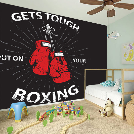 Put On Your Boxing Gloves Print Wall Sticker