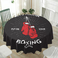 Put On Your Boxing Gloves Print Waterproof Round Tablecloth