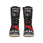 Put On Your Boxing Gloves Print Winter Boots
