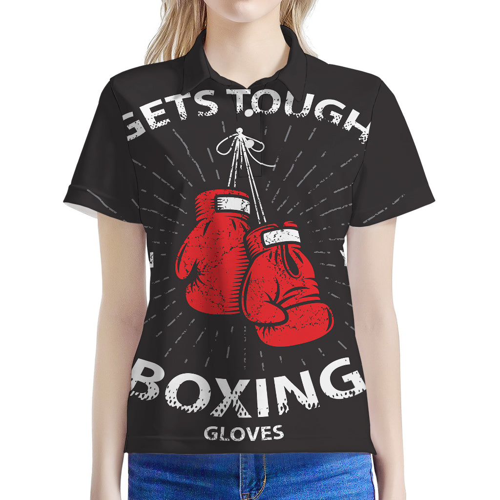 Put On Your Boxing Gloves Print Women's Polo Shirt