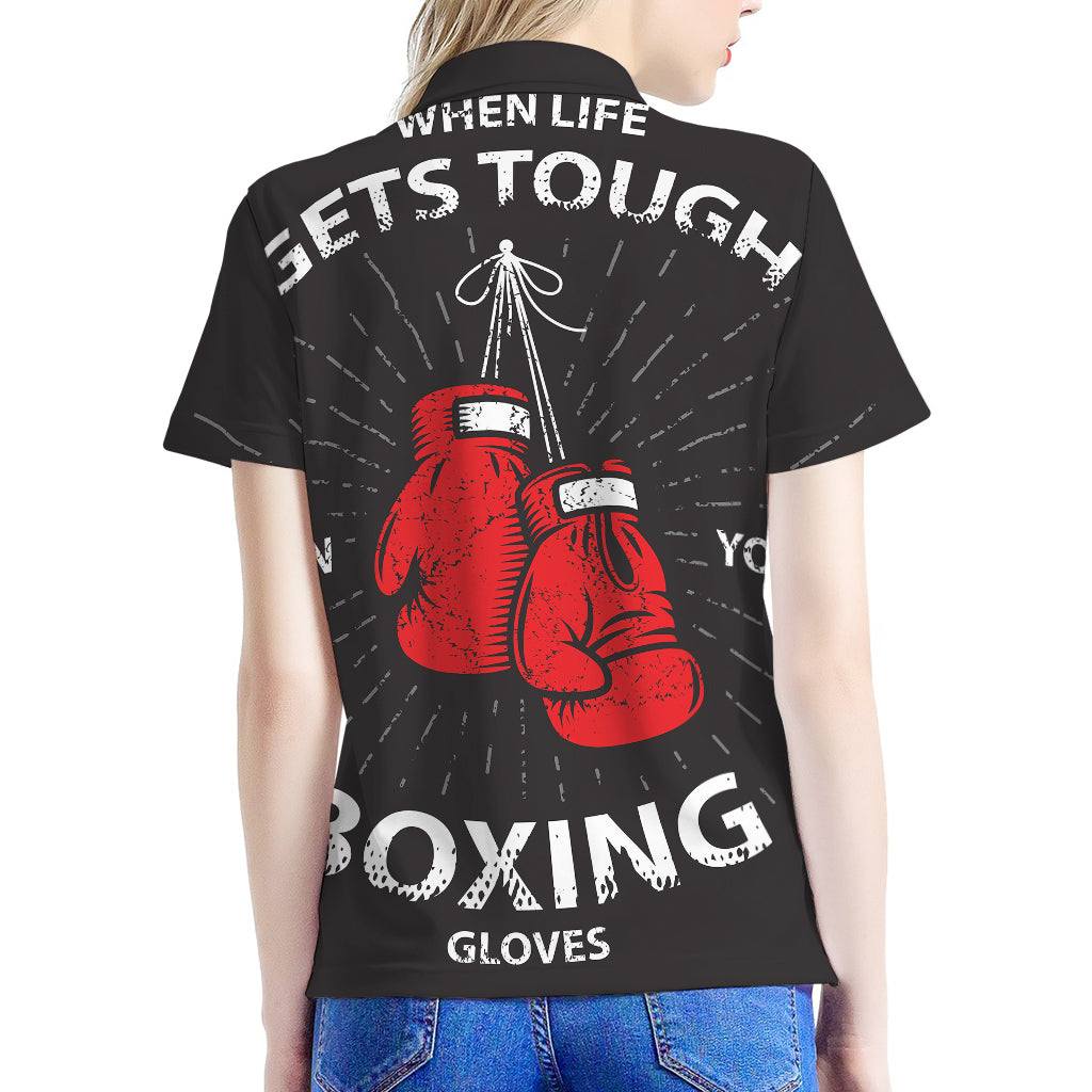 Put On Your Boxing Gloves Print Women's Polo Shirt