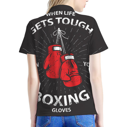 Put On Your Boxing Gloves Print Women's Polo Shirt