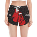 Put On Your Boxing Gloves Print Women's Split Running Shorts