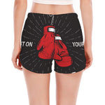 Put On Your Boxing Gloves Print Women's Split Running Shorts