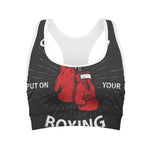 Put On Your Boxing Gloves Print Women's Sports Bra