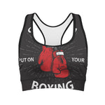 Put On Your Boxing Gloves Print Women's Sports Bra