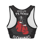 Put On Your Boxing Gloves Print Women's Sports Bra