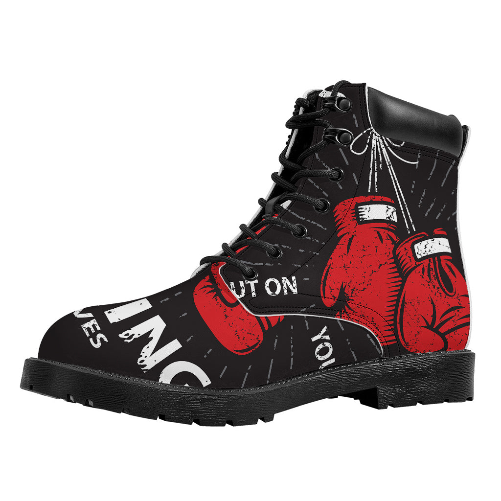 Put On Your Boxing Gloves Print Work Boots