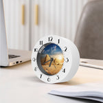 Pyramid Sunset Print Alarm Clock