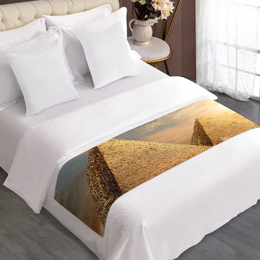 Pyramid Sunset Print Bed Runner