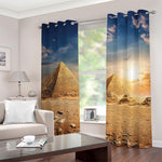 Pyramid Sunset Print Blackout Grommet Curtains