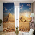 Pyramid Sunset Print Dimout Pencil Pleat Curtains