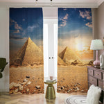 Pyramid Sunset Print Blackout Pencil Pleat Curtains