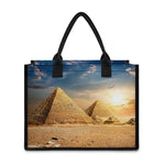 Pyramid Sunset Print Canvas Tote Bag