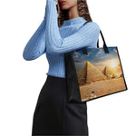 Pyramid Sunset Print Canvas Tote Bag
