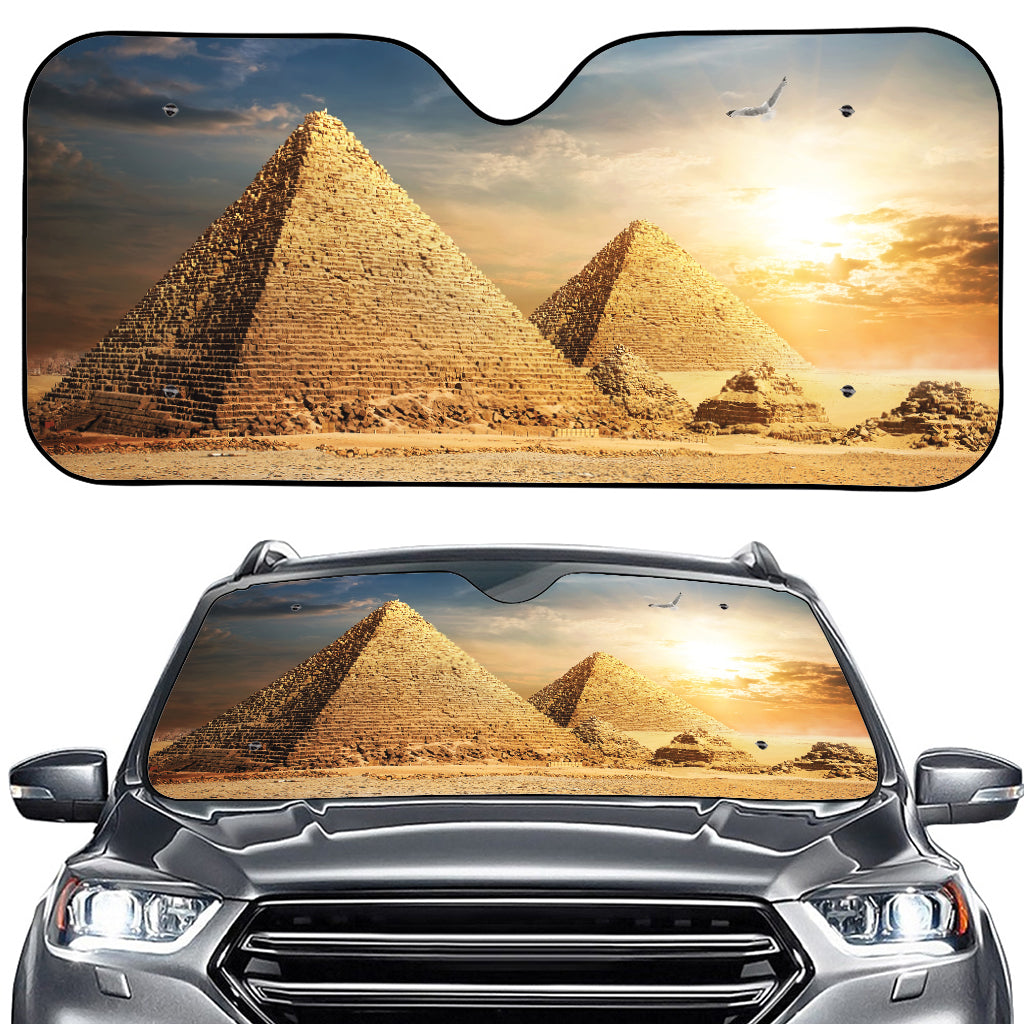 Pyramid Sunset Print Car Windshield Sun Shade