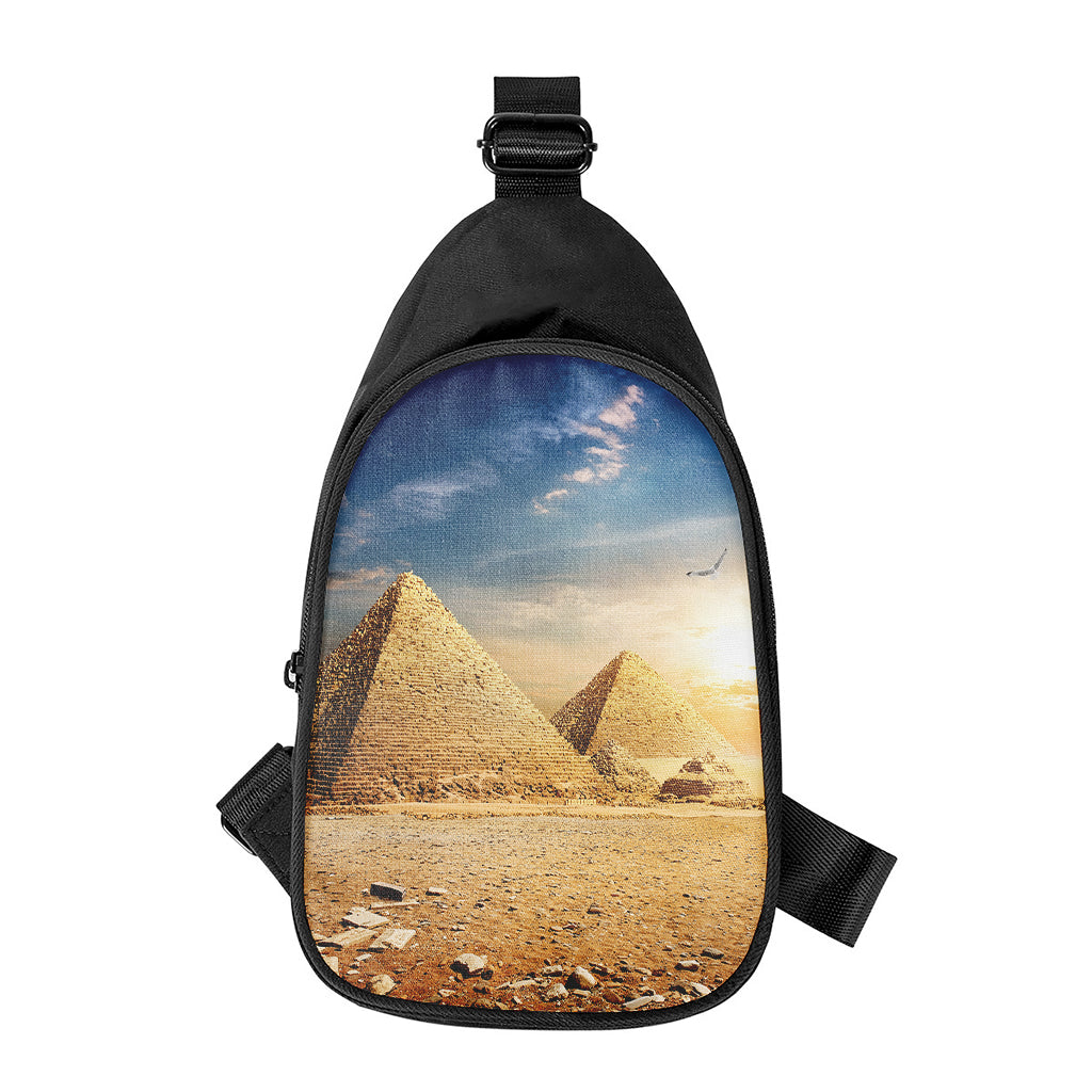 Pyramid Sunset Print Chest Bag