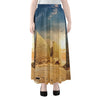 Pyramid Sunset Print Chiffon Maxi Skirt