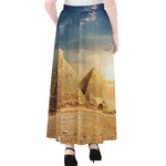 Pyramid Sunset Print Chiffon Maxi Skirt