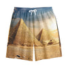 Pyramid Sunset Print Cotton Shorts