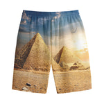 Pyramid Sunset Print Cotton Shorts