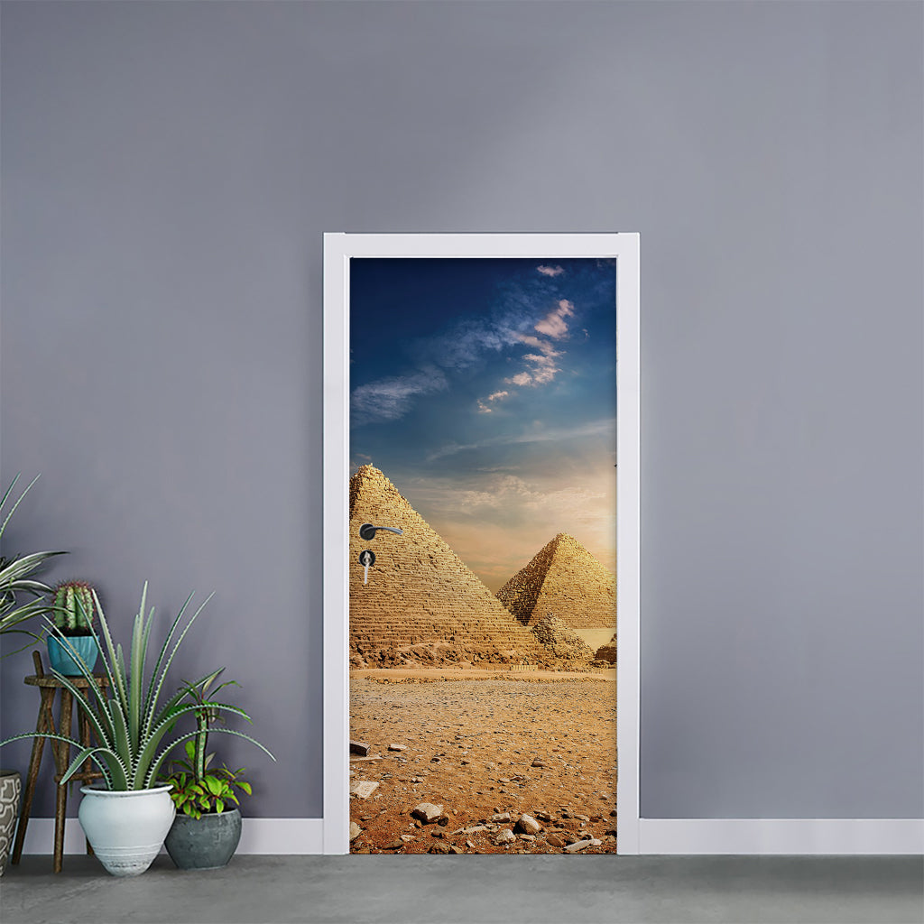 Pyramid Sunset Print Door Sticker