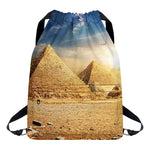 Pyramid Sunset Print Drawstring Backpack