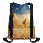 Pyramid Sunset Print Drawstring Backpack