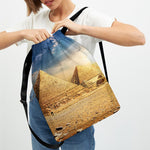 Pyramid Sunset Print Drawstring Backpack